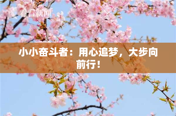 小小奋斗者：用心追梦，大步向前行！