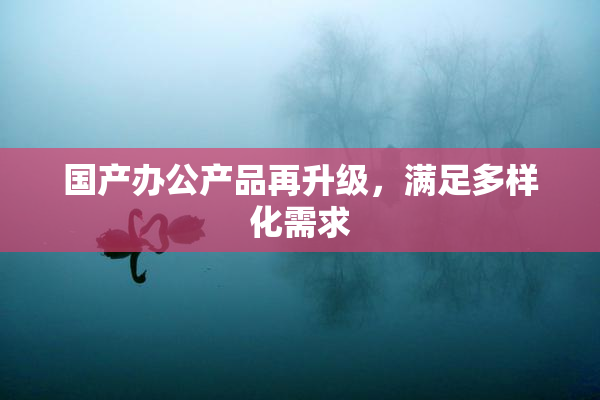 国产办公产品再升级，满足多样化需求