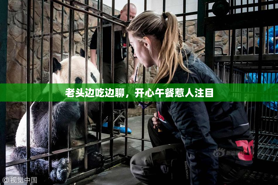 老头边吃边聊，开心午餐惹人注目