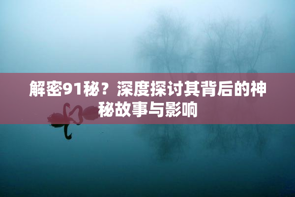 解密91秘？深度探讨其背后的神秘故事与影响
