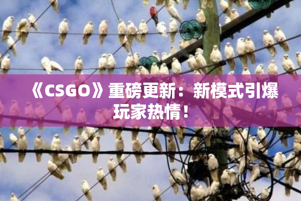 《CSGO》重磅更新：新模式引爆玩家热情！