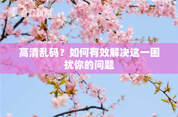 高清乱码？如何有效解决这一困扰你的问题