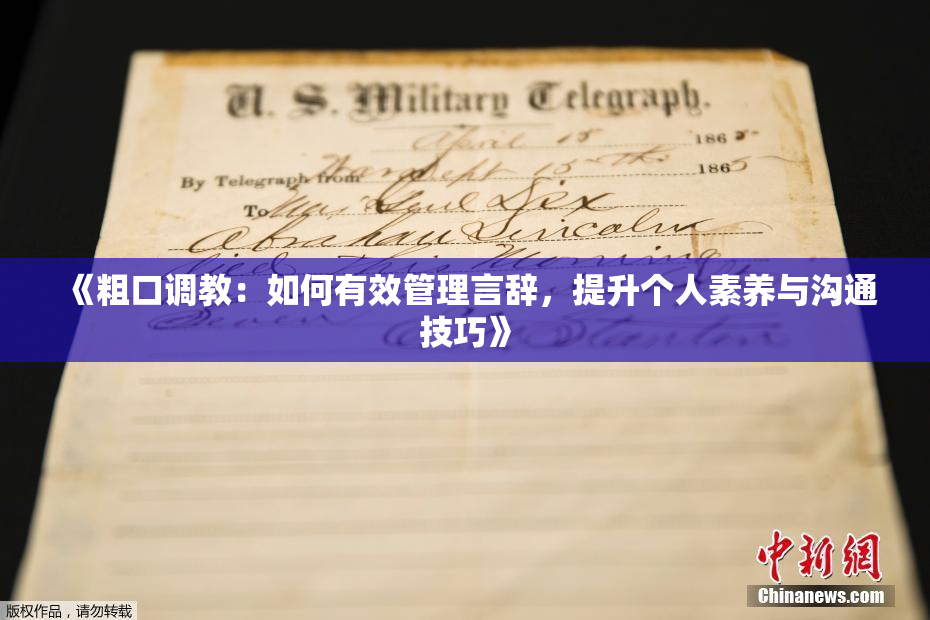 《粗口调教：如何有效管理言辞，提升个人素养与沟通技巧》