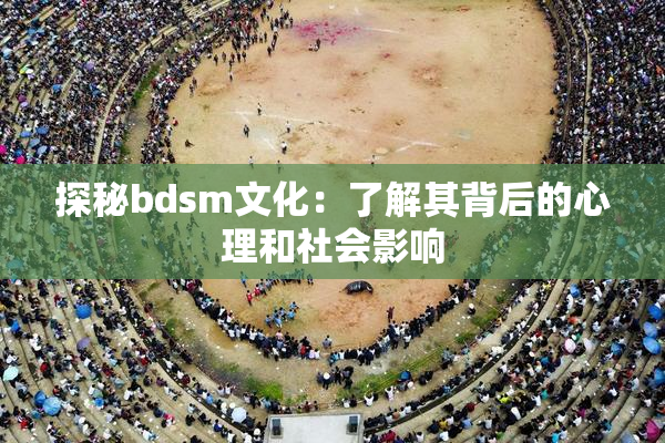探秘bdsm文化：了解其背后的心理和社会影响