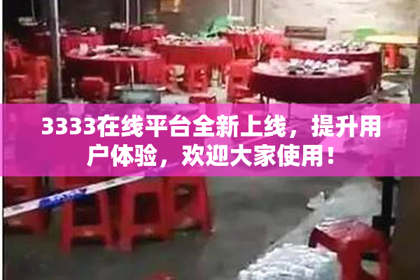 3333在线平台全新上线，提升用户体验，欢迎大家使用！