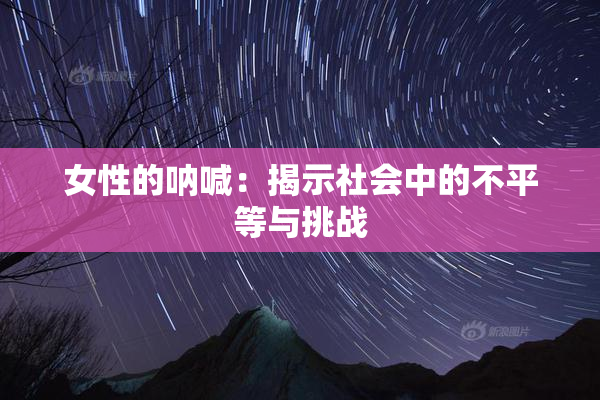 女性的呐喊：揭示社会中的不平等与挑战
