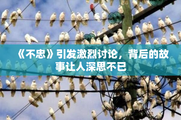 《不忠》引发激烈讨论，背后的故事让人深思不已