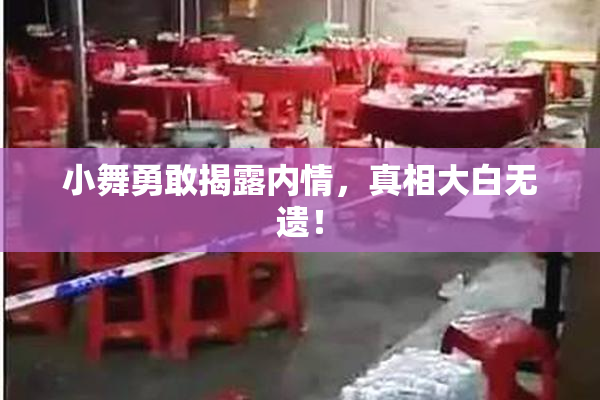 小舞勇敢揭露内情，真相大白无遗！