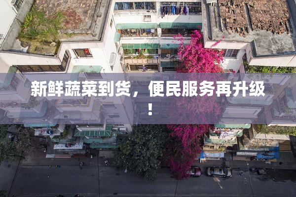 新鲜蔬菜到货，便民服务再升级！