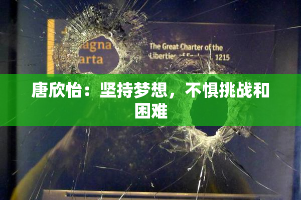 唐欣怡：坚持梦想，不惧挑战和困难