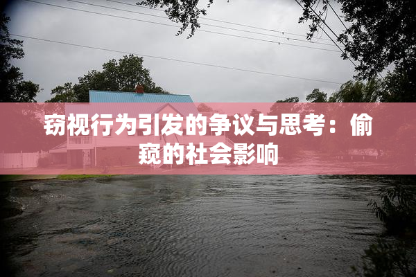 窃视行为引发的争议与思考：偷窥的社会影响