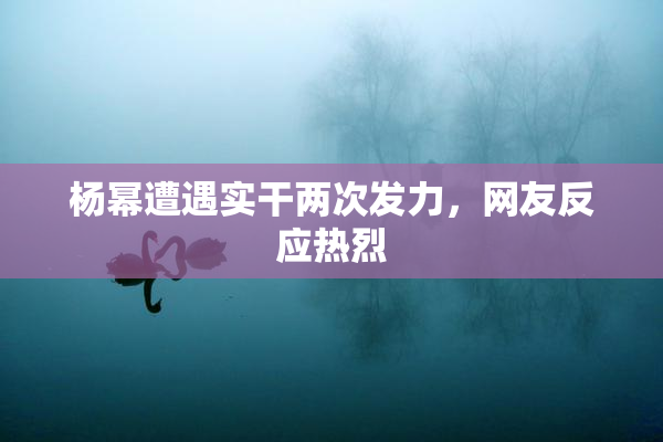 杨幂遭遇实干两次发力，网友反应热烈