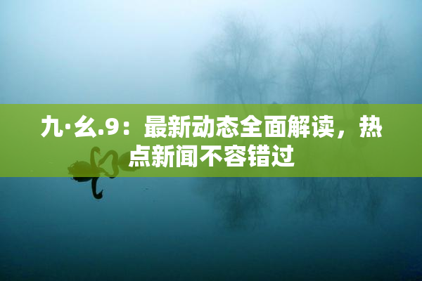九·幺.9：最新动态全面解读，热点新闻不容错过