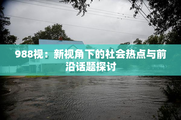 988视：新视角下的社会热点与前沿话题探讨
