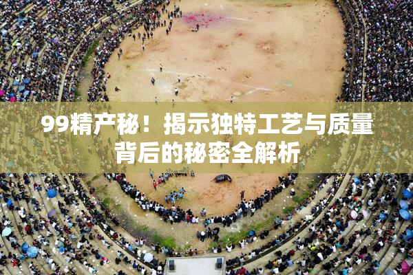 99精产秘！揭示独特工艺与质量背后的秘密全解析