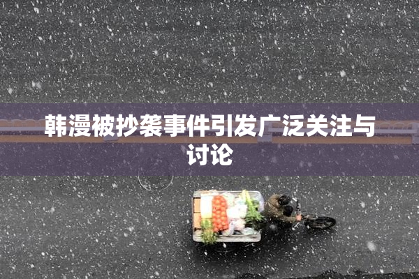 韩漫被抄袭事件引发广泛关注与讨论