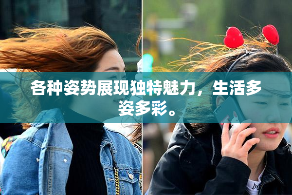 各种姿势展现独特魅力，生活多姿多彩。