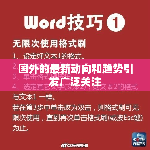 国外的最新动向和趋势引发广泛关注