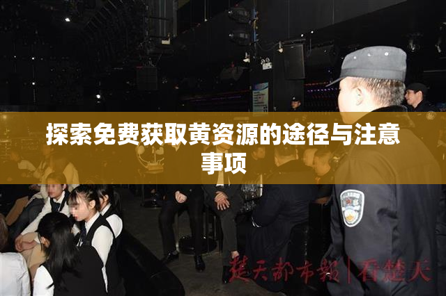 探索免费获取黄资源的途径与注意事项