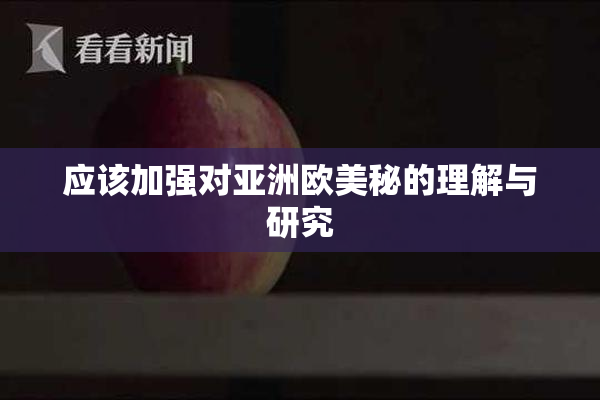 应该加强对亚洲欧美秘的理解与研究
