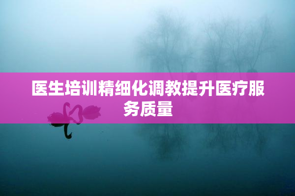 医生培训精细化调教提升医疗服务质量