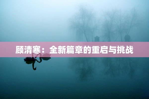 顾清寒：全新篇章的重启与挑战