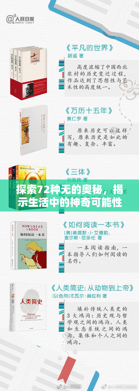 探索72种无的奥秘，揭示生活中的神奇可能性与体验