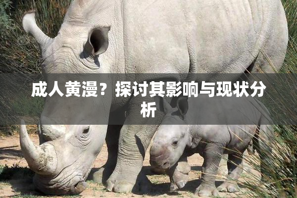 成人黄漫？探讨其影响与现状分析