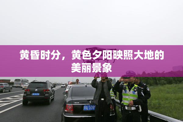 黄昏时分，黄色夕阳映照大地的美丽景象