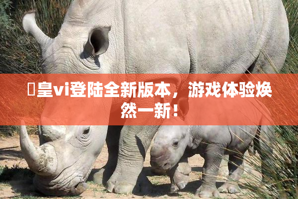 嘼皇vi登陆全新版本，游戏体验焕然一新！