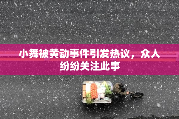 小舞被黄动事件引发热议，众人纷纷关注此事