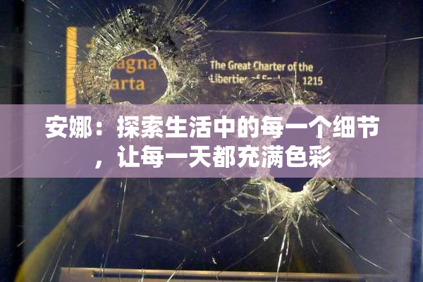 安娜：探索生活中的每一个细节，让每一天都充满色彩
