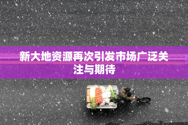 新大地资源再次引发市场广泛关注与期待