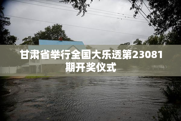 甘肃省举行全国大乐透第23081期开奖仪式