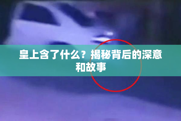 皇上含了什么？揭秘背后的深意和故事