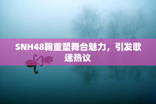SNH48鞠重塑舞台魅力，引发歌迷热议