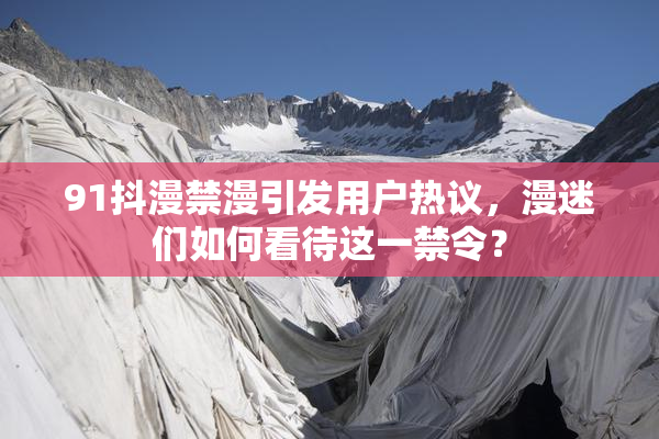 91抖漫禁漫引发用户热议，漫迷们如何看待这一禁令？