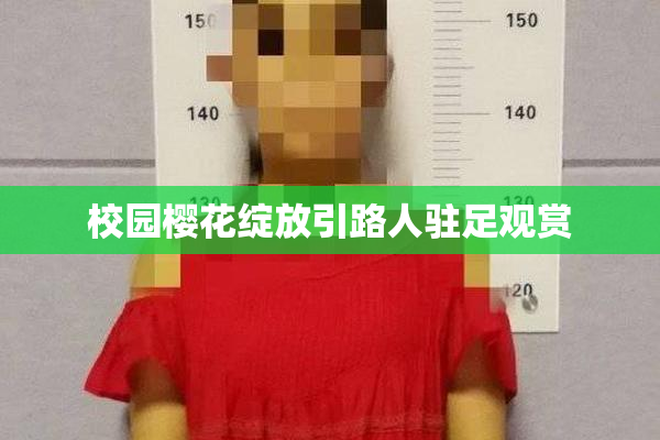 校园樱花绽放引路人驻足观赏