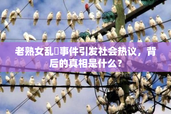 老熟女乱婬事件引发社会热议，背后的真相是什么？