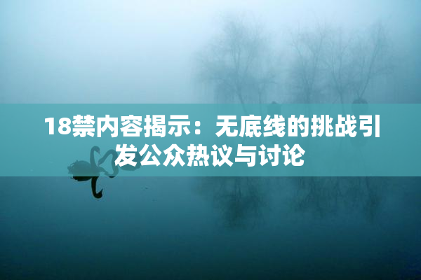18禁内容揭示：无底线的挑战引发公众热议与讨论