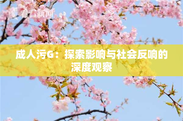 成人污G：探索影响与社会反响的深度观察