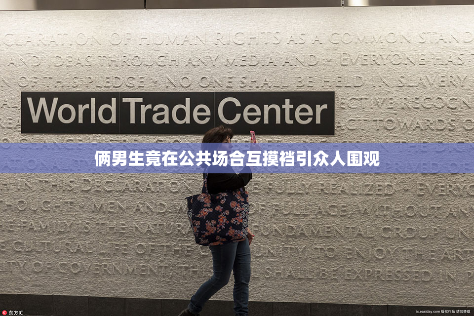 俩男生竟在公共场合互摸裆引众人围观