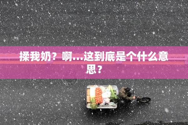 揉我奶？啊…这到底是个什么意思？