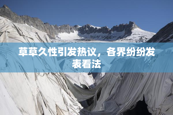 草草久性引发热议，各界纷纷发表看法