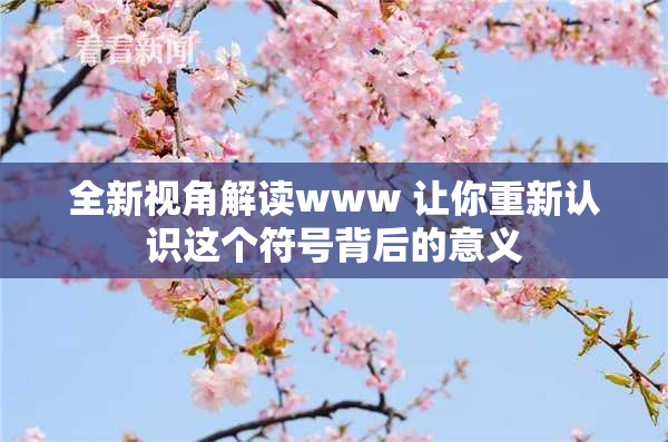 全新视角解读www 让你重新认识这个符号背后的意义