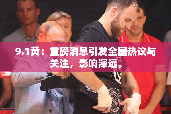 9.1黄：重磅消息引发全国热议与关注，影响深远。