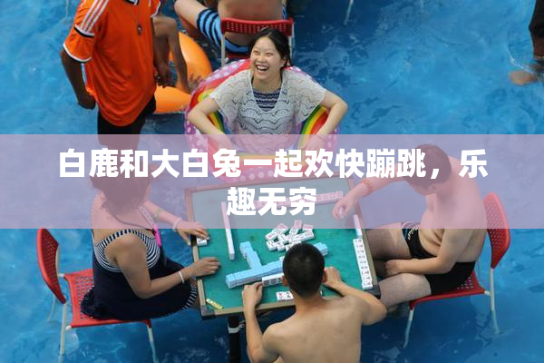 白鹿和大白兔一起欢快蹦跳，乐趣无穷