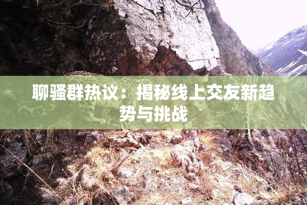 聊骚群热议：揭秘线上交友新趋势与挑战