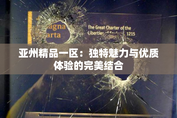 亚州精品一区：独特魅力与优质体验的完美结合
