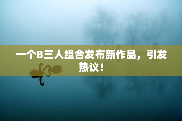 一个B三人组合发布新作品，引发热议！